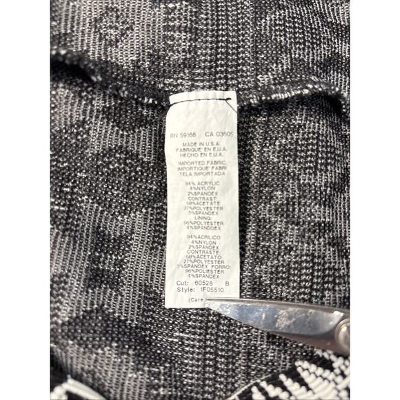 Fifteen Twenty Black Cowl Neck Halter Back Geo Tribal Knit Drop Waist Dress M - Picture 5 of 10